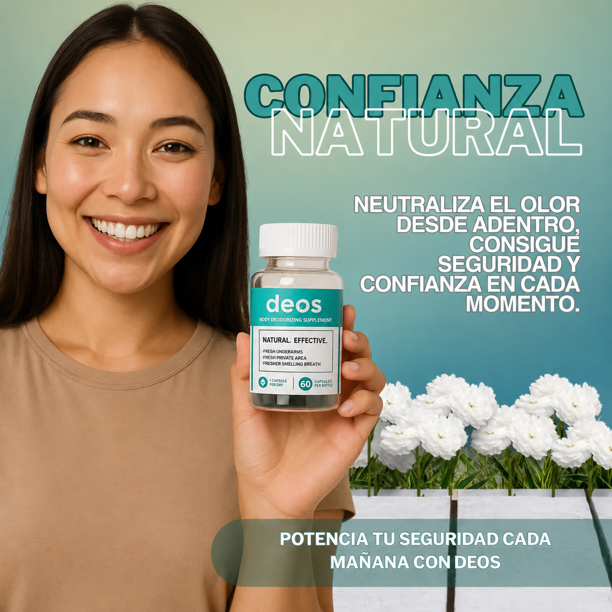 DEOS DESODORANTE INTERNO SUPLEMENTO NATURAL - 60 CÁPSULAS