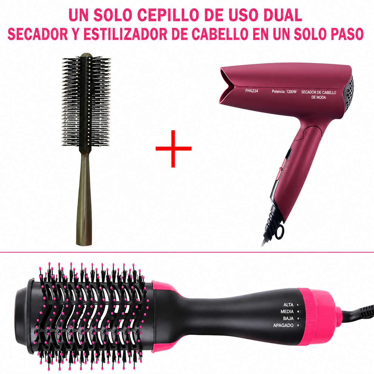 CEPILLO SECADOR DE PELO - ONE STEP / ALISADOR MULTIFUNCIONAL